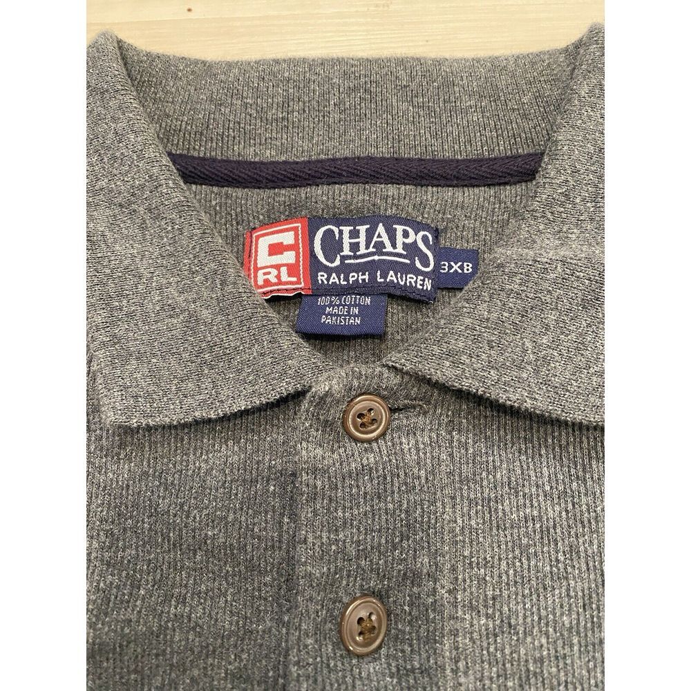 CHAPS Ralph Lauren Grey 1/4‎ Button Pullover Sweater 3XB